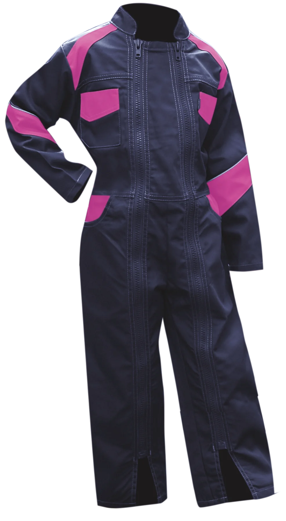 Combinaison de travail ENFANT FLEUR - BLEU FONCE/VIOLET image