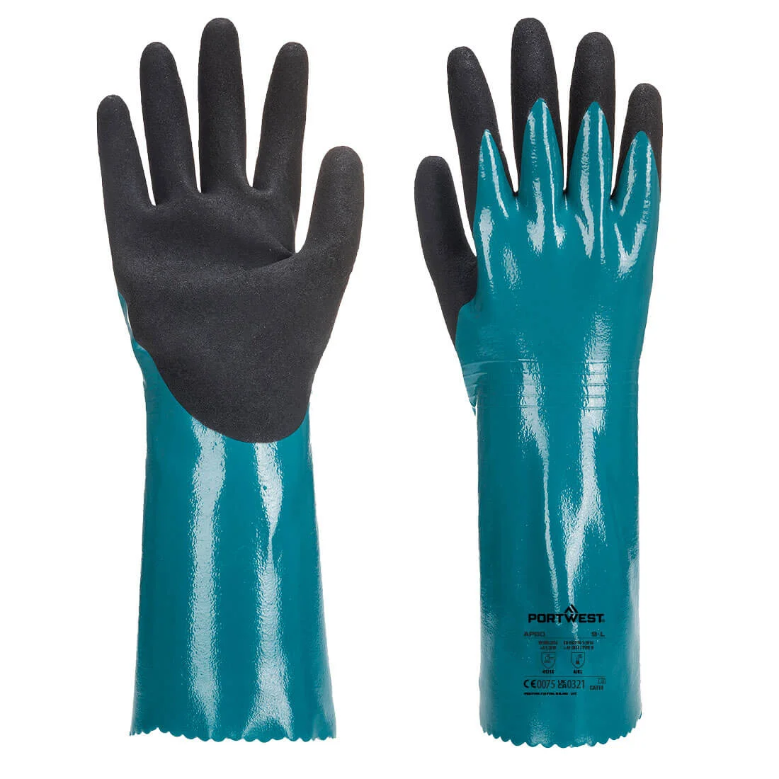 Gants manchettes Sandy Grip Lite Bleu/Noir image