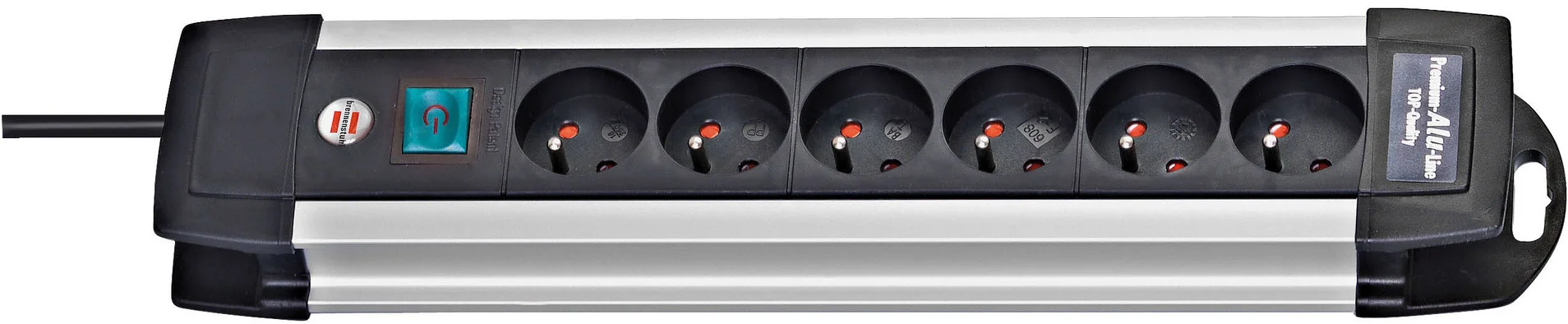 Multiprise Premium-Alu-Line 3m H05VV-F 3G1,5 - 6 Prises image