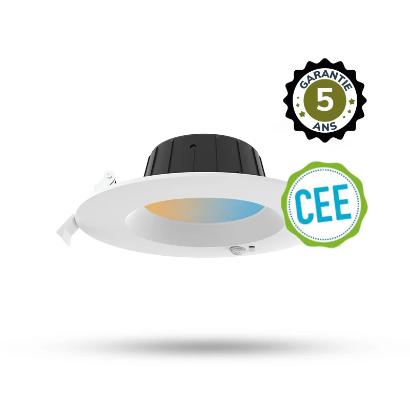 Downlight encastrable LED NAOS Ø176mm  + détecteur IR CCT IP20/IP54 - Blanc image
