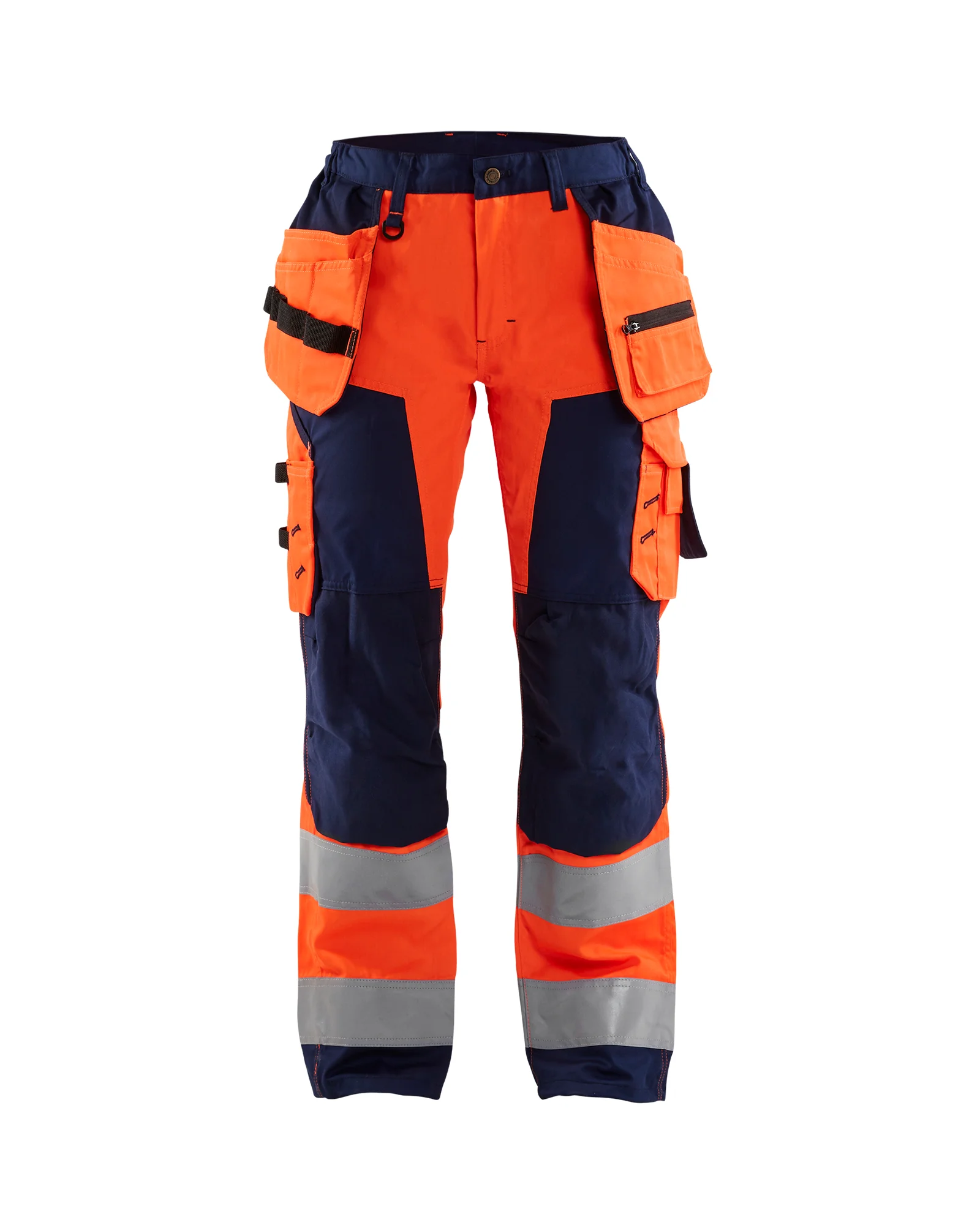 Pantalon de travail haute visibilité femme 7156 - Orange fluo/Marine image