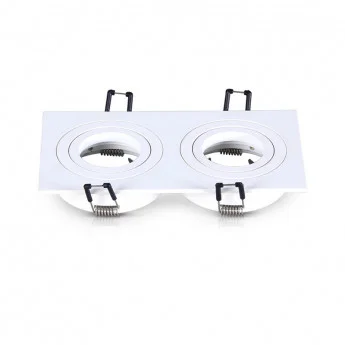 Support de spot blanc mât 175 x 93mm - collerette déclipsable image