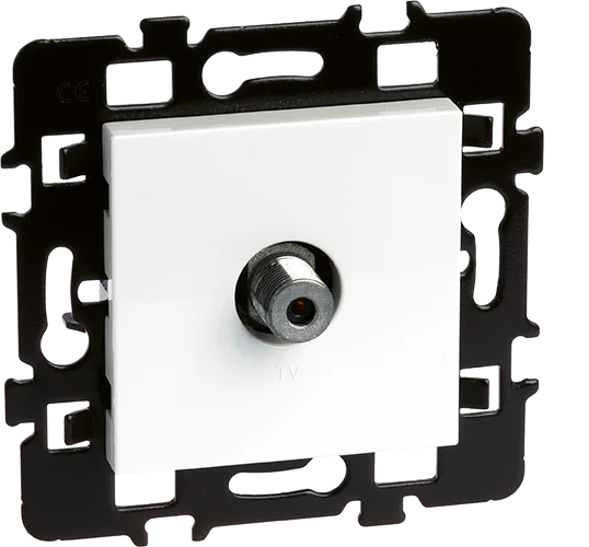 Prise TV multi-services type "f" + enjoliveur - mâle - ESPRIT image