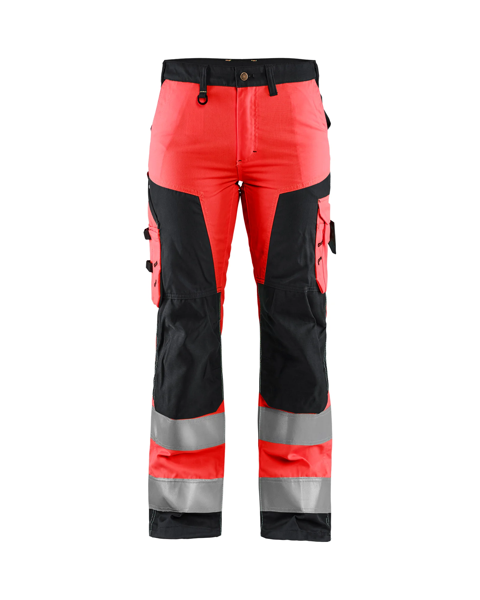 Pantalon de travail haute visibilité femme 7155 - Rouge fluo/Noir image