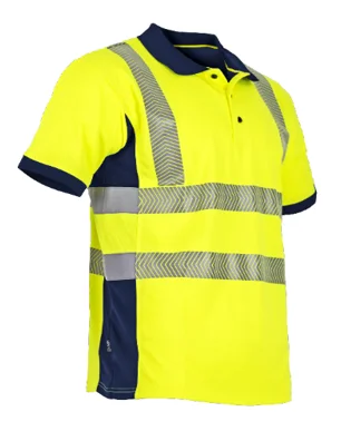 Polo de travail MC MAILLE HV VISION - MARINE/JAUNE FLUO image