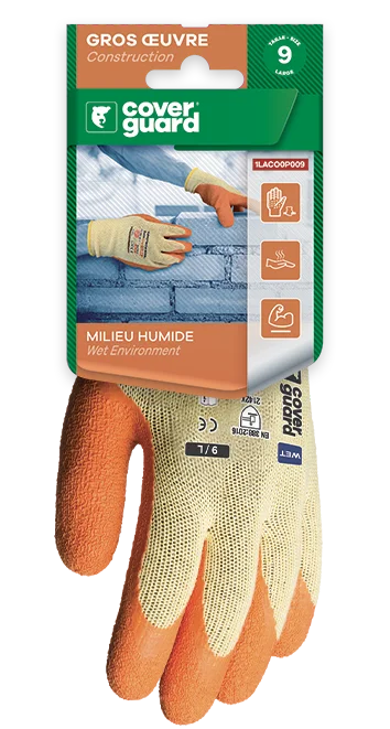 Lot de 5 paires de gants Manutention EUROGRIP 10L800 tricot 10G paume latex adhérisé image