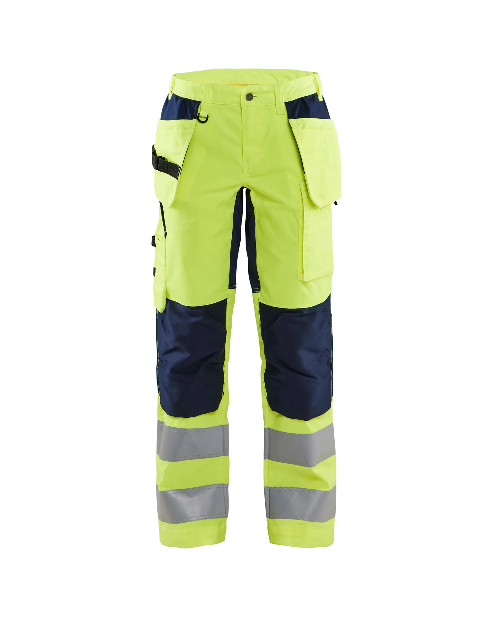 Pantalon de travail haute visibilité stretch femme 7163 - Jaune fluo/Marine image