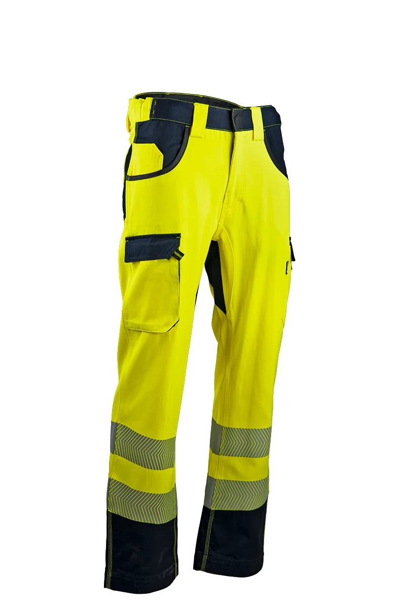 Pantalon de travail AUTHENTIC HV CAPTEUR - MARINE/JAUNE FLUO image