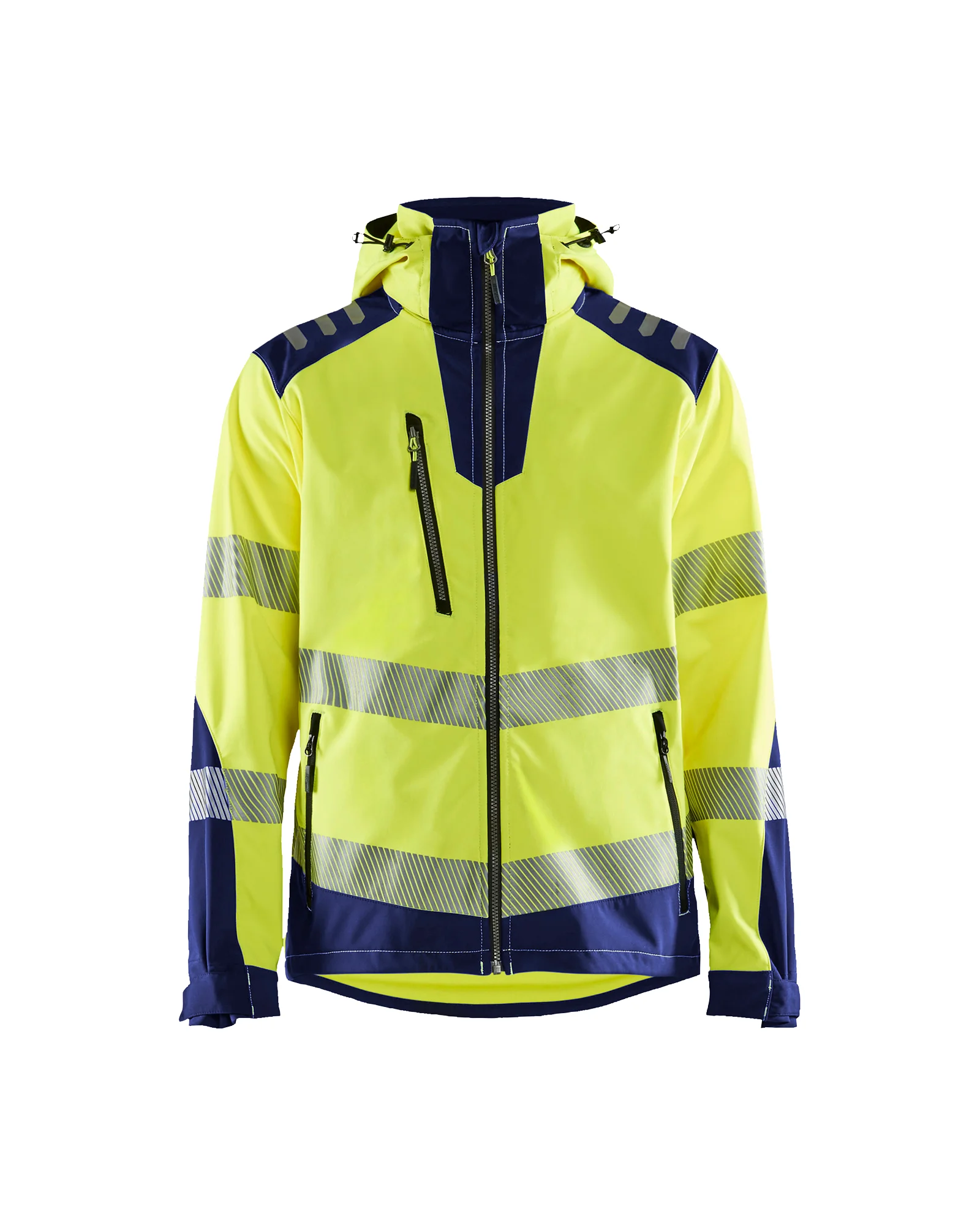 Veste de travail softshell haute visibilité 4491 - Jaune fluo/Marine image