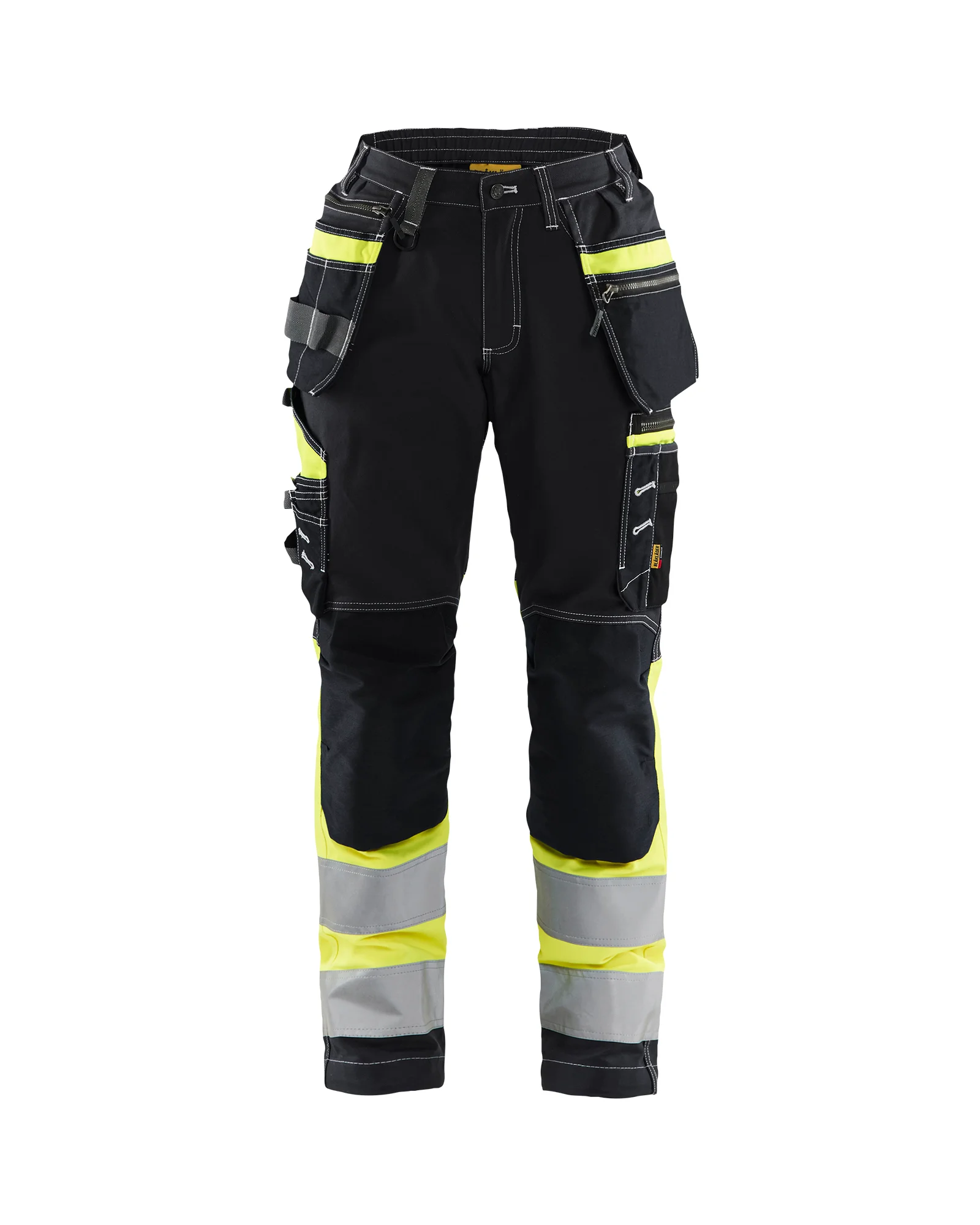 Pantalon de travail haute visibilité stretch femme classe 1 femme 7196 - Noir/Jaune image