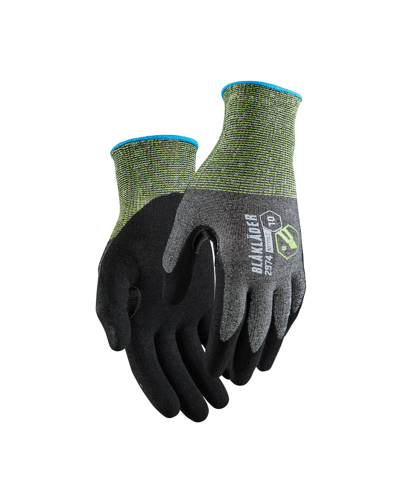 Lot de 6 paires - Gants de travail en nitrile trempé anti coupure niveau B 2974 - Noir image