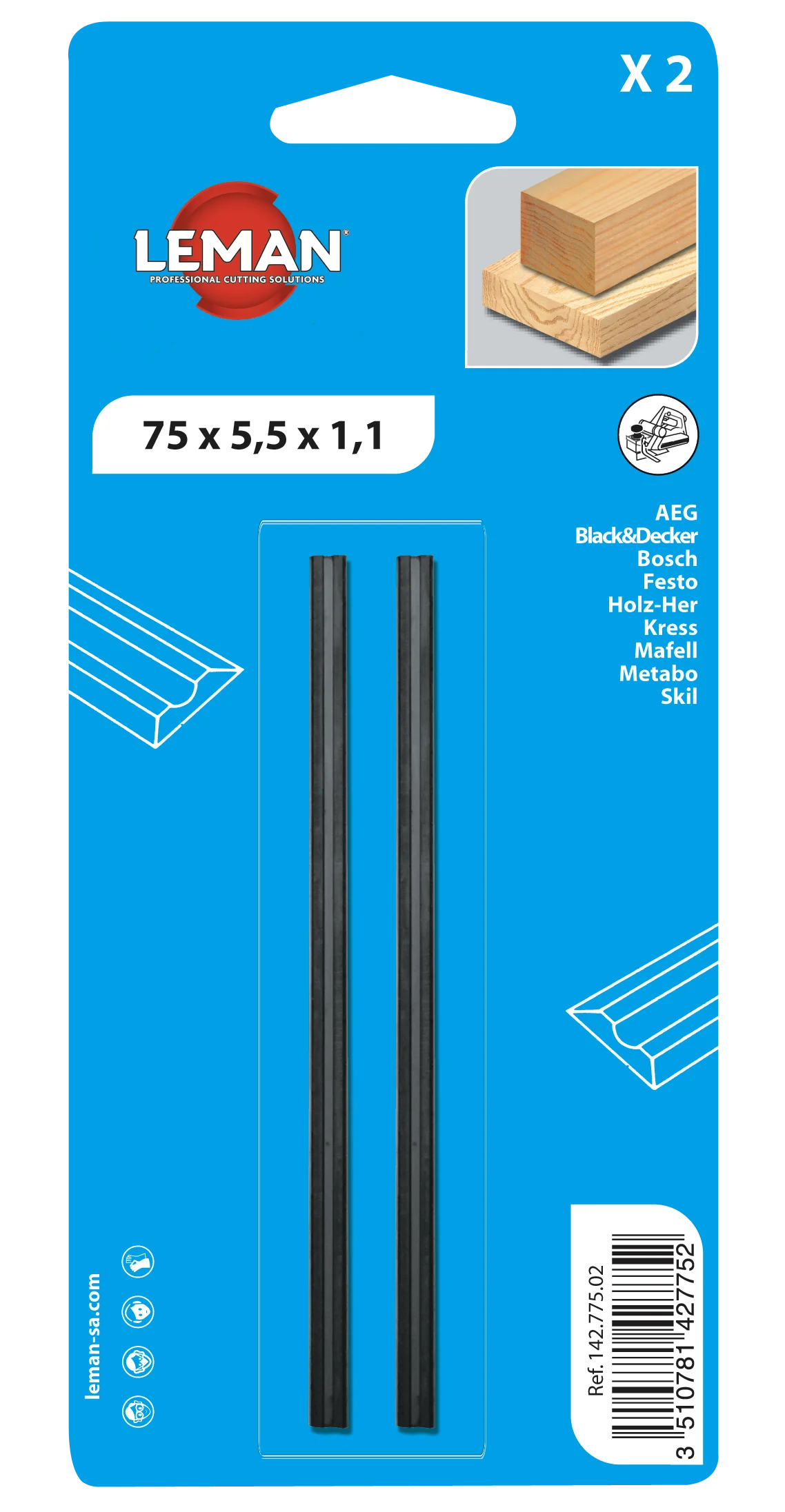 Cartes 2 fers de rabot réversibles Classic image