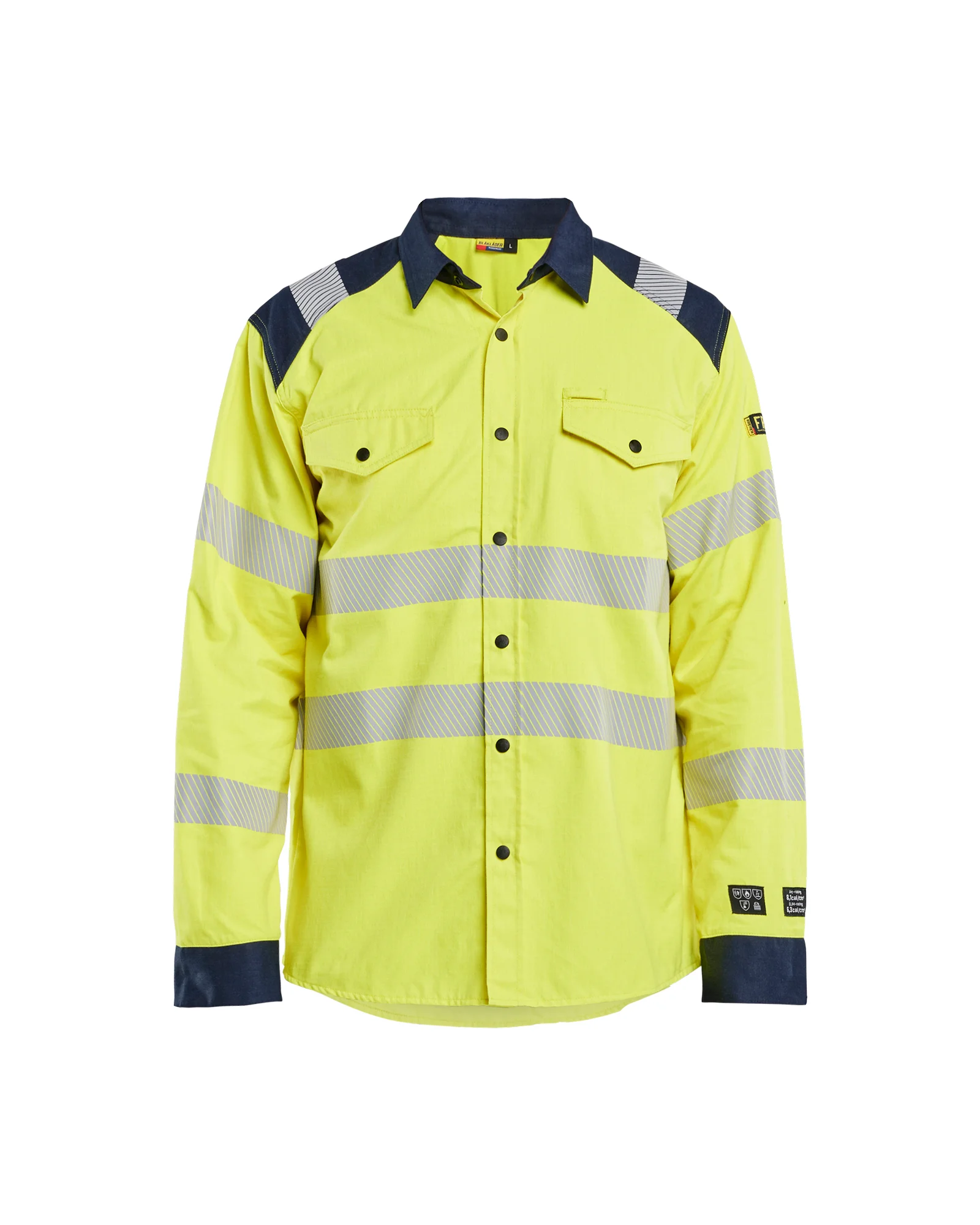 Chemise de travail multinormes inhérent 3239 - Jaune fluo/Marine image