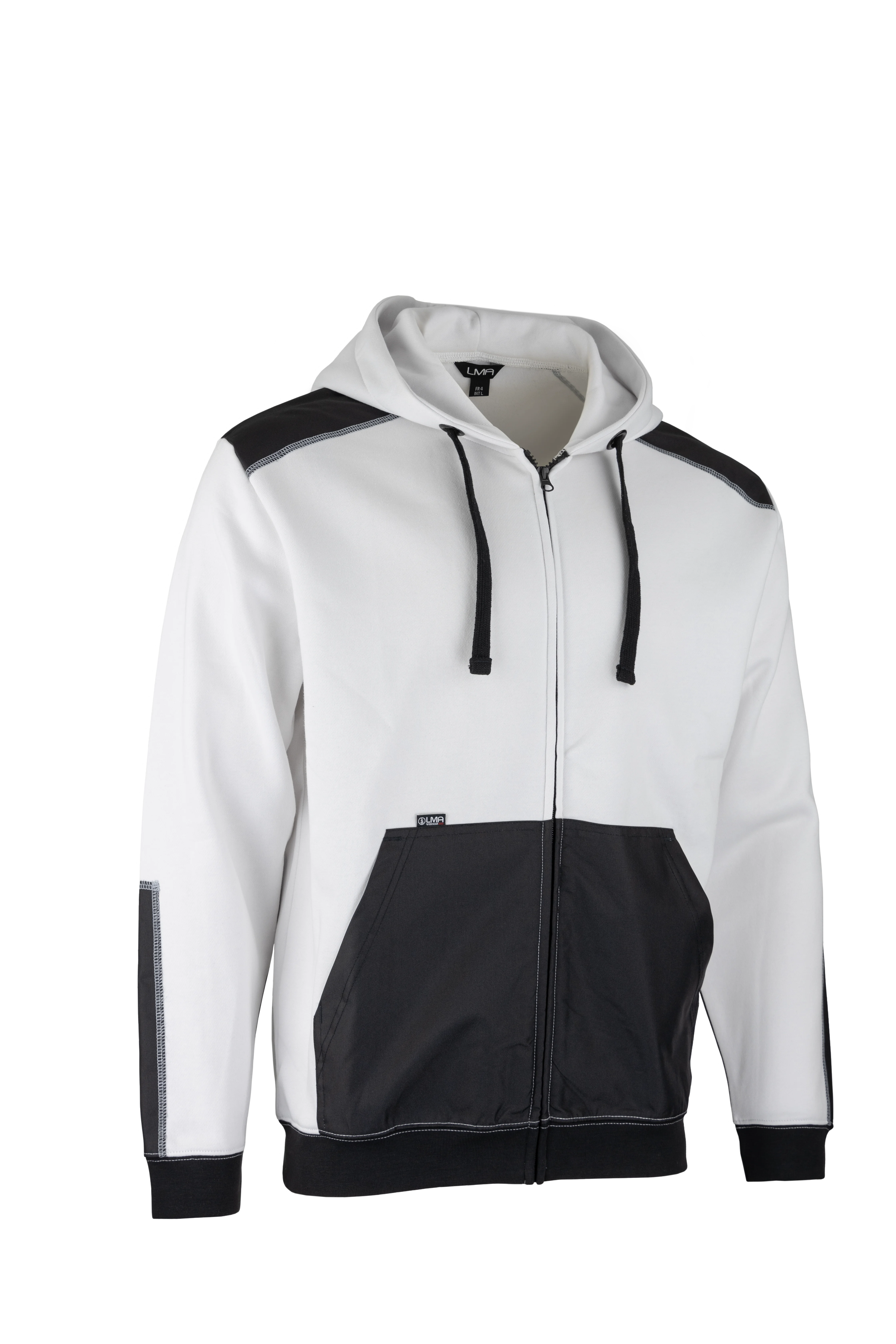 Veste de travail molleton à capuche OTTAWA - BLANC/NOIR image