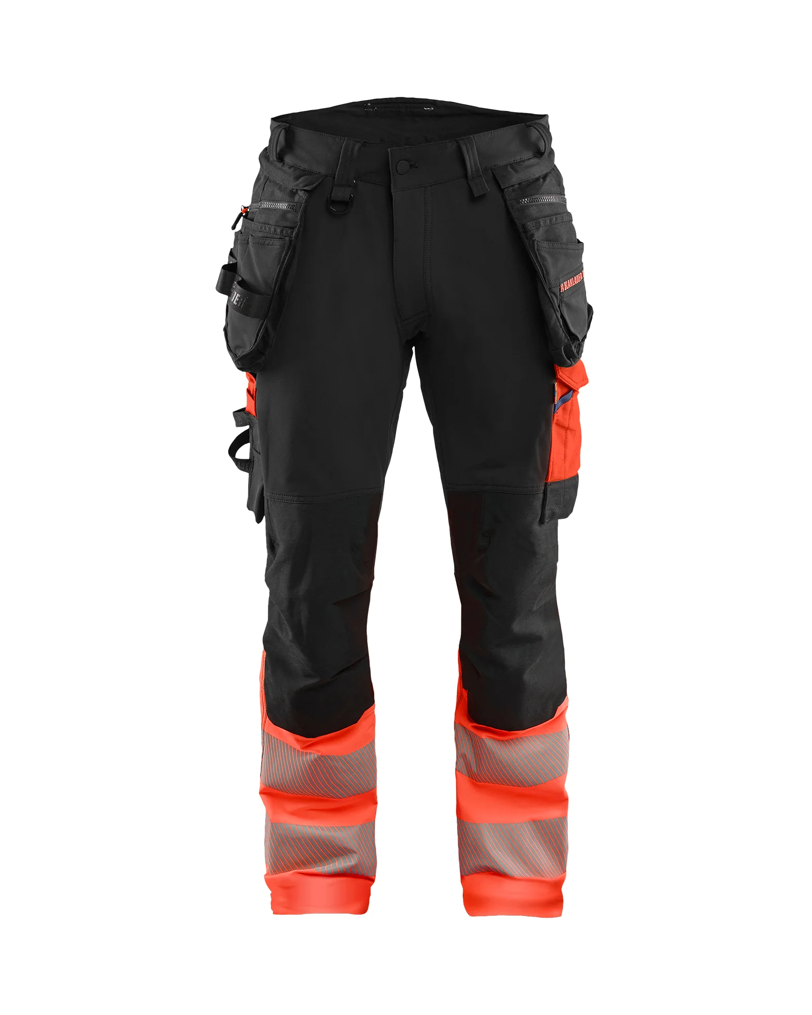 Pantalon de travail haute visibilité stretch 4D 1125 - Noir/Rouge fluo image
