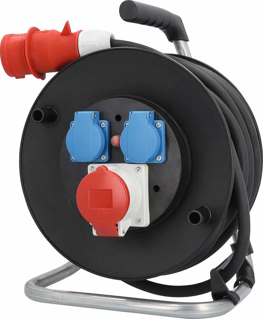 ENROULEUR DE CABLE PRO TRIPHASE A TAMBOUR 285MM CEI TECSTAR X2 H07RN-F5G2,5 IP44 image