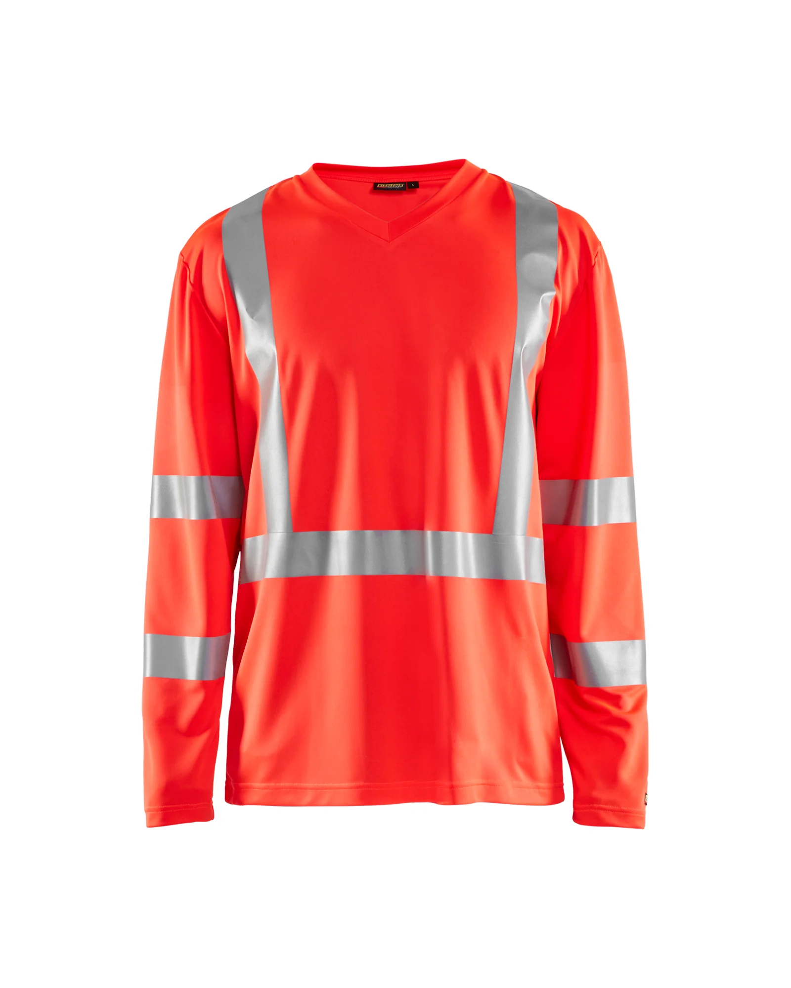 T-shirt de travail manches longues haute visibilité col V anti-UV anti-odeur 3383 - Rouge fluo image