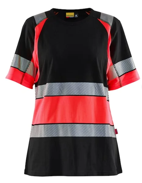 T-shirt de travail haute visibilité femme classe 1 3410 - Marine/Orange fluo image