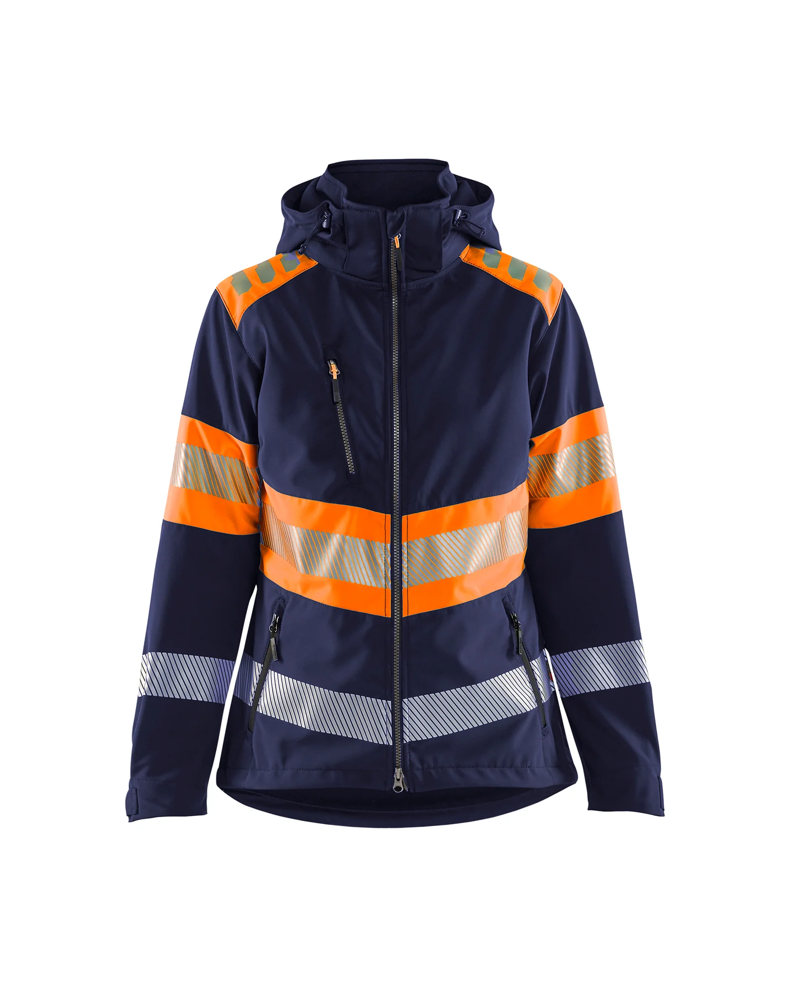 Veste softshell de travail haute visibilité femme 4404 - Marine/Orange image