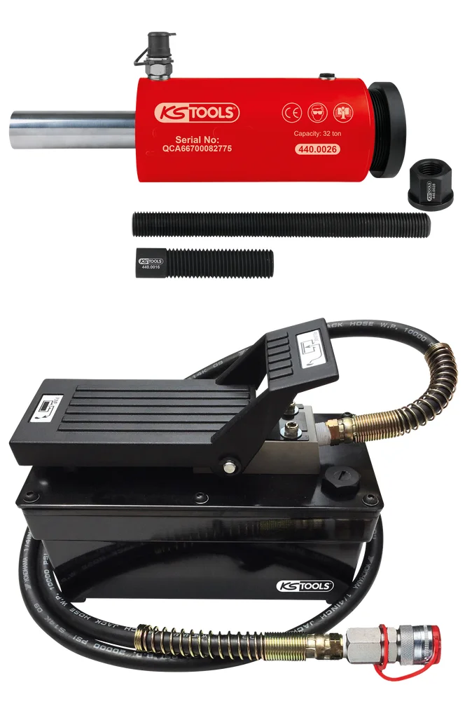 Unité hydraulique 32 t avec pompe pneumatique/hydraulique, 9 pcs. image