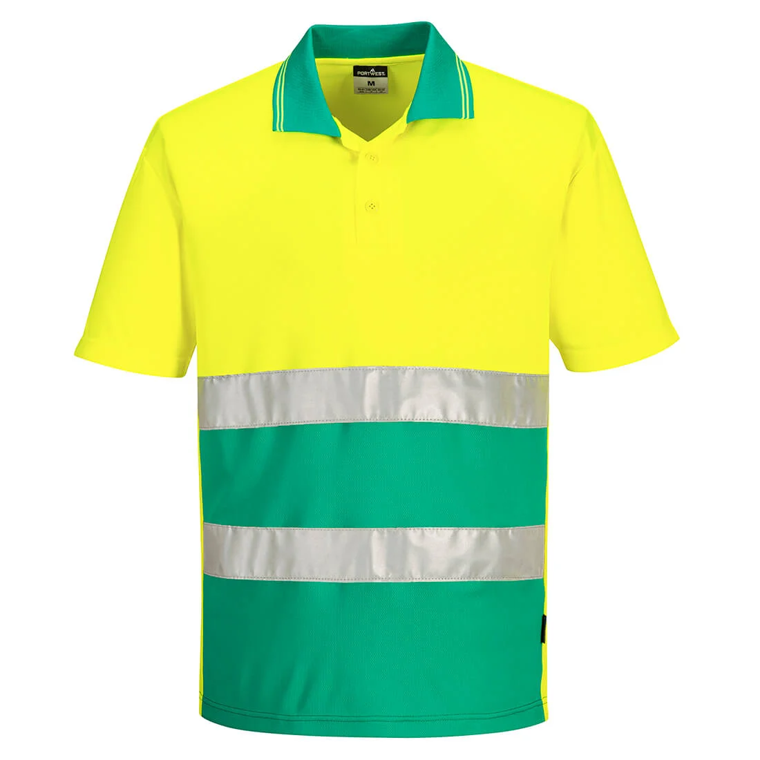 Polo contrasté léger haute visibilité M/C Jaune/Théal image