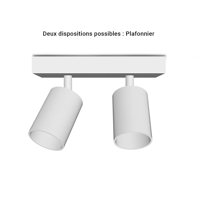Applique intérieure double JASMIN GU10 (sans ampoule LED 2x7W max) IP20 - Blanc image
