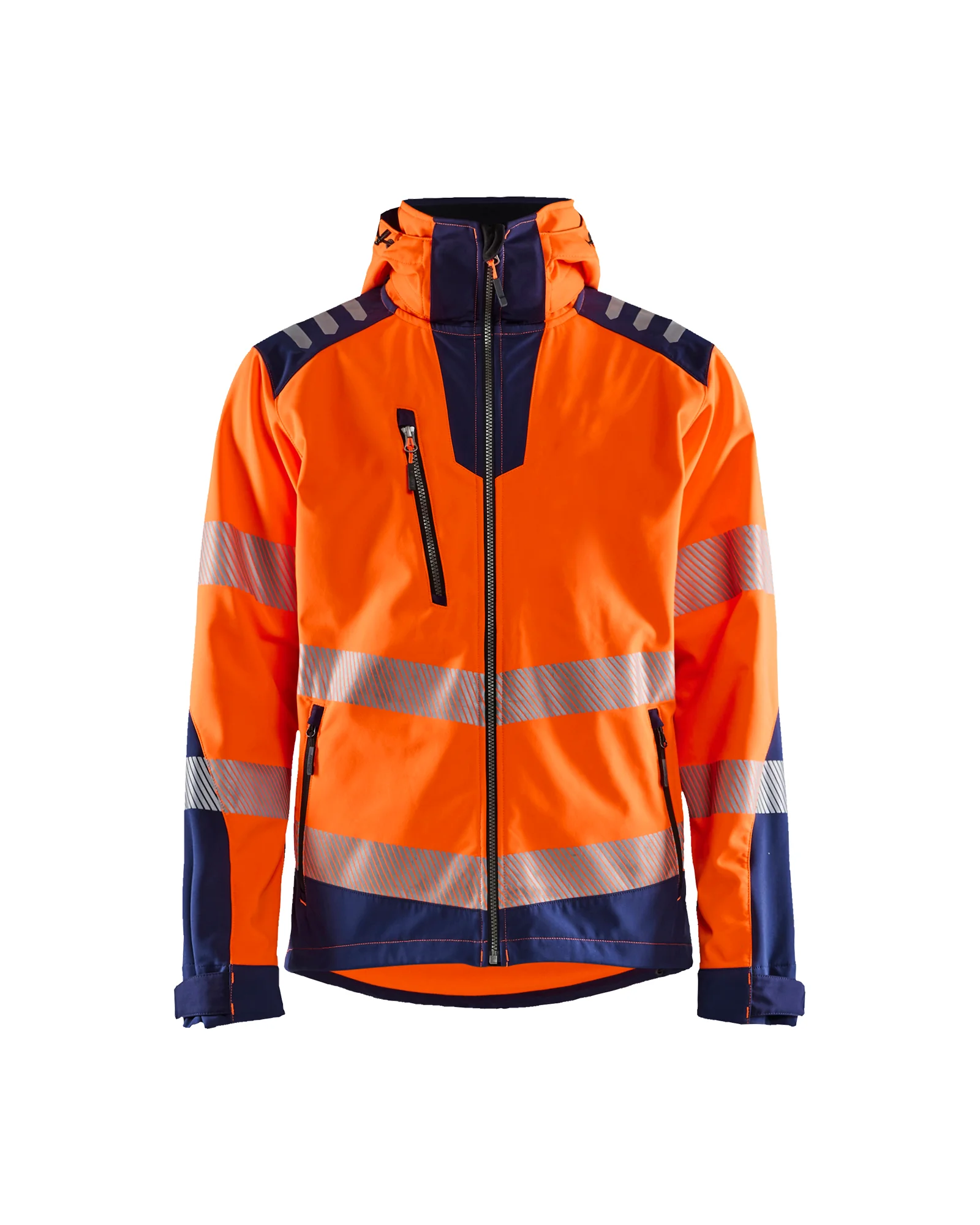 Veste de travail softshell haute visibilité 4491 - Orange fluo/Marine image