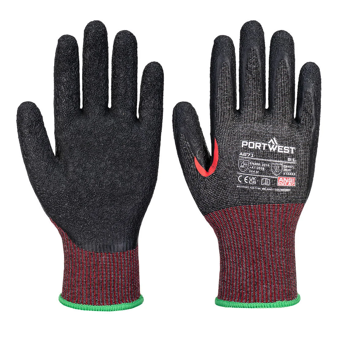 Gants CS anti-coupures F latex J13 Noir image