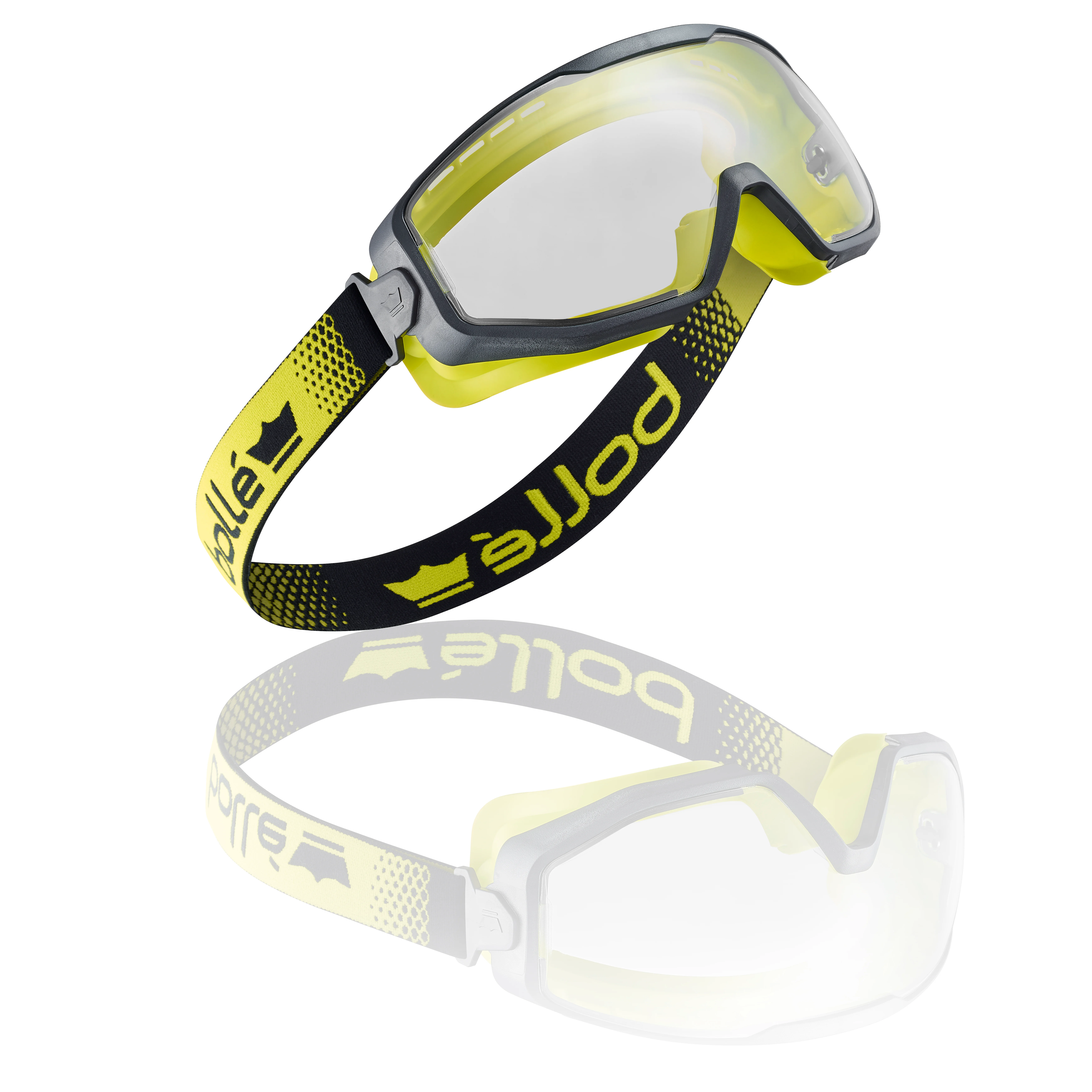 Lunettes-masque de protection PC/TPR SPECTRUM Incolore Platinium - Noir/Jaune  image
