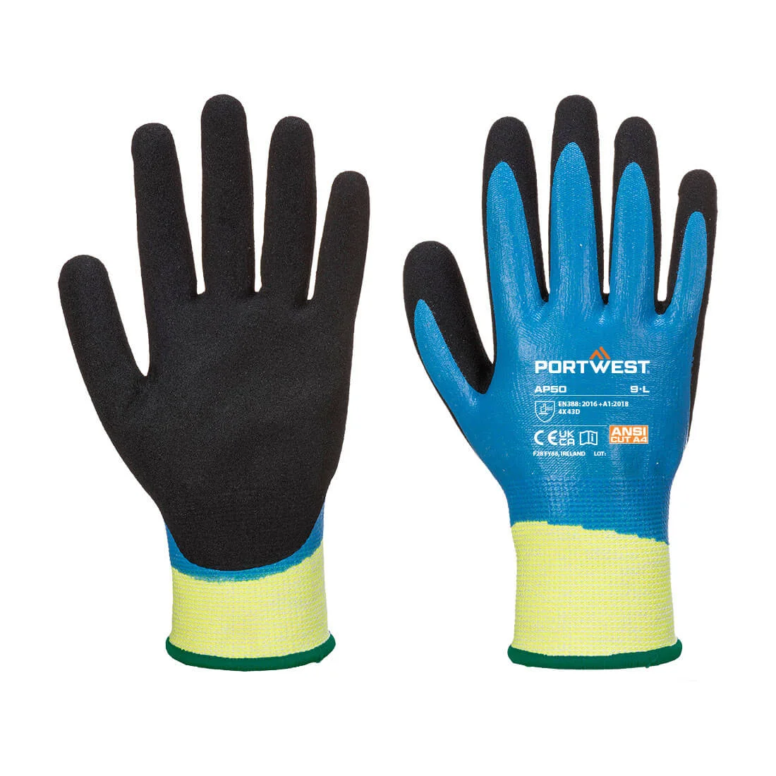 Gants Aqua Cut Pro coupure D Bleu/Noir image