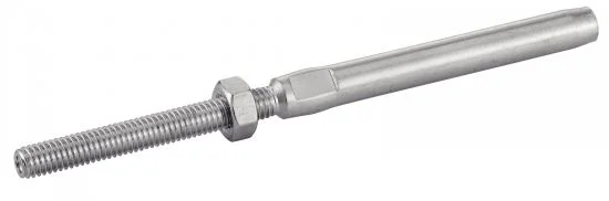 Embout fileté à sertir - Pas à droite avec écrou - Inox A4 image
