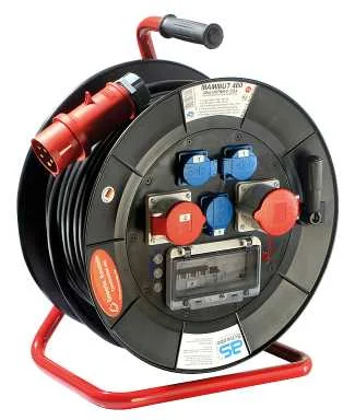 ENROULEUR MAMMOUTH FIXE 22kW H07RN-F 5G6 3 PRISES NF + 1 PRISE CEI 3PNT/16A/400V + 1 PRISES CEI 3PNT/32A/400V IP44 image