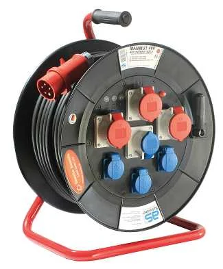 ENROULEUR MAMMOUTH FIXE 11kW H07RN-F 5G2,5 3 PRISES NF + 1 PRISE CEI 1PNT/16A/230V + 3 PRISES CEI 3PNT/16A/400V IP44 image