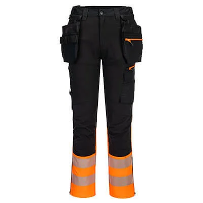 Pantalon DX4 HV classe 1 avec poches flottantes démontables Orange/Noir image