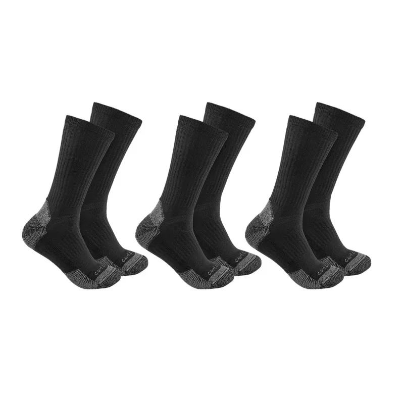 Lot de 3 paires - Chaussettes de travail en coton montantes - Noir image