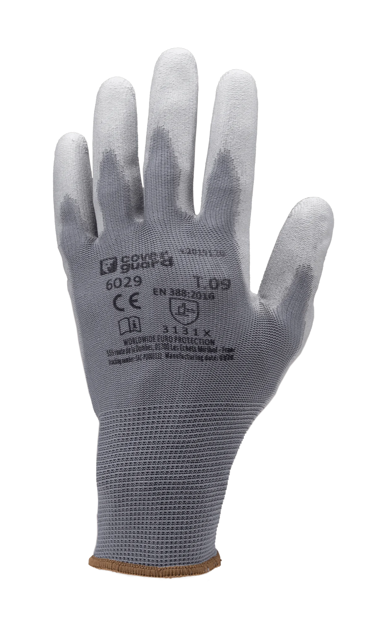 Lot de 5 paires de gants Manutention polyester gris - paume endPU gris image