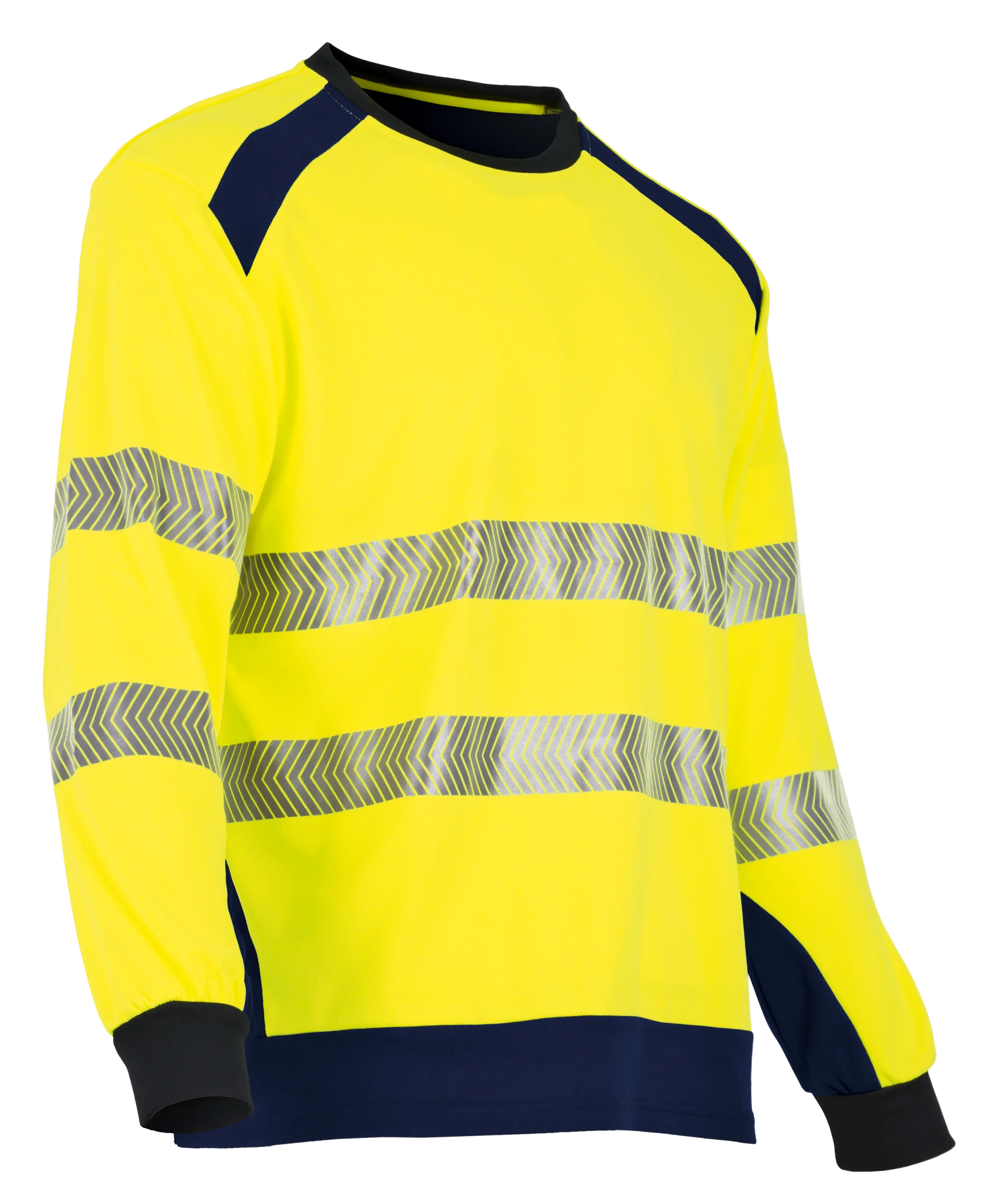 T-shirt de travail ML MAILLE HV CLARTE - MARINE/JAUNE FLUO image