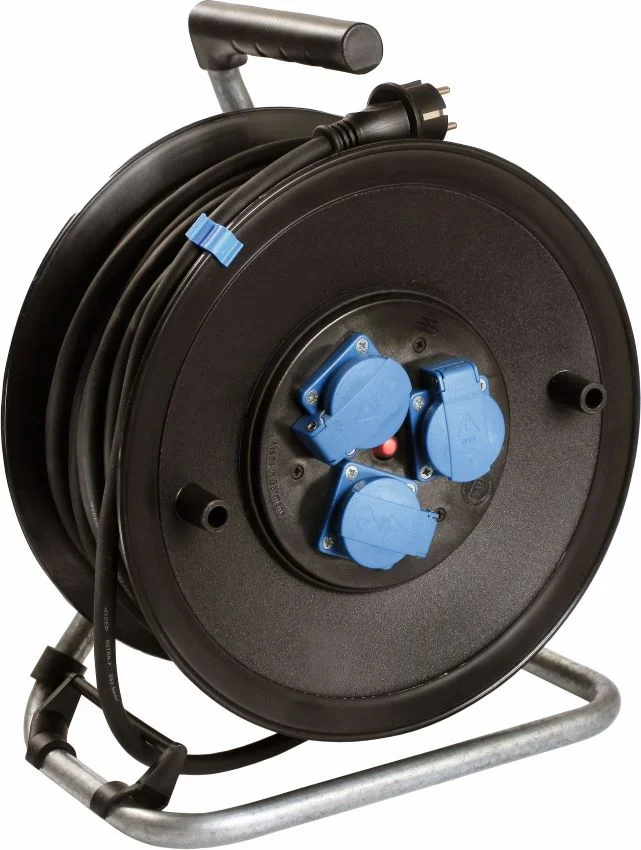 ENROULEUR DE CABLE PRO A TAMBOUR 320MM A CLAPETS H07RN-F 3G2,5 - 3 PRISES NF IP44 image