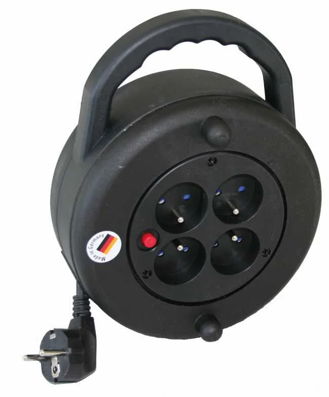 ENROULEUR DE CABLE DOMESTIQUE H05VV-F3G1,5 - IP20 - 7,5M - NOIR image