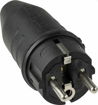 FICHE DE CHANTIER MALE RENFORCEE CAOUTCHOUC 2P+T/16A/250V CAPACITE 3X2,5MM2 IP44 image