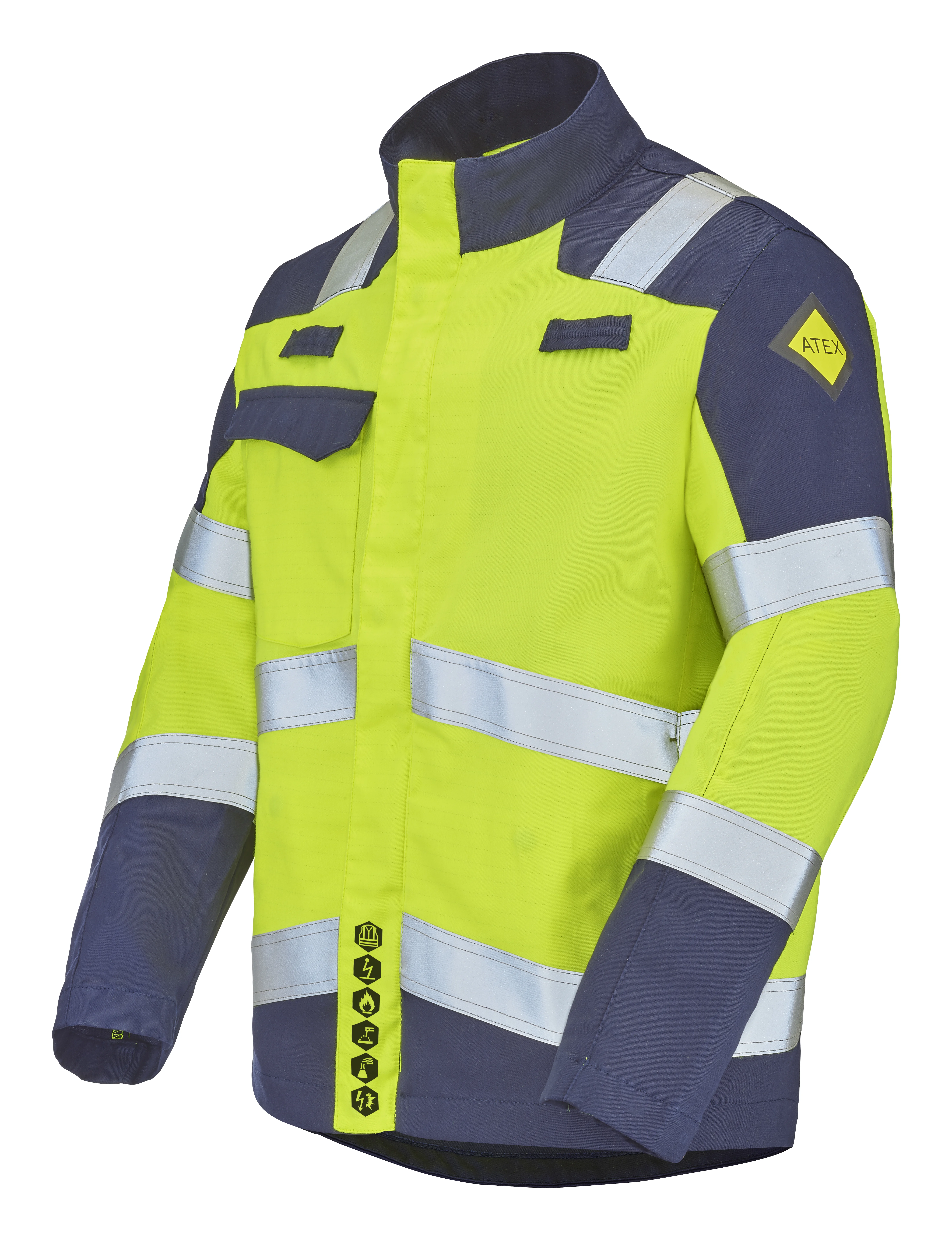 BLOUSON BLANCAS JAUNE FLUO/BLEU MARINE image