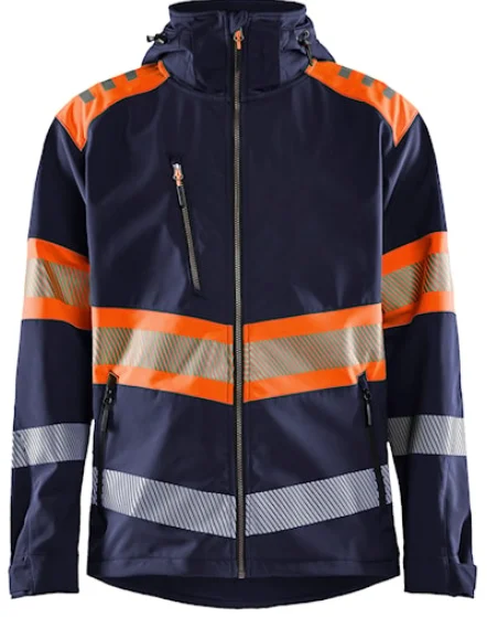 Veste de travail softshell haute visibilité 4494 - Marine/Orange image