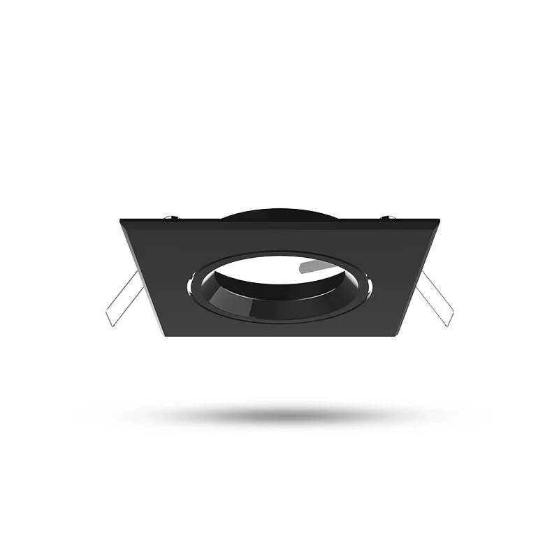 Support spot à collerette carrée 82x82mm IP20 - Noir image