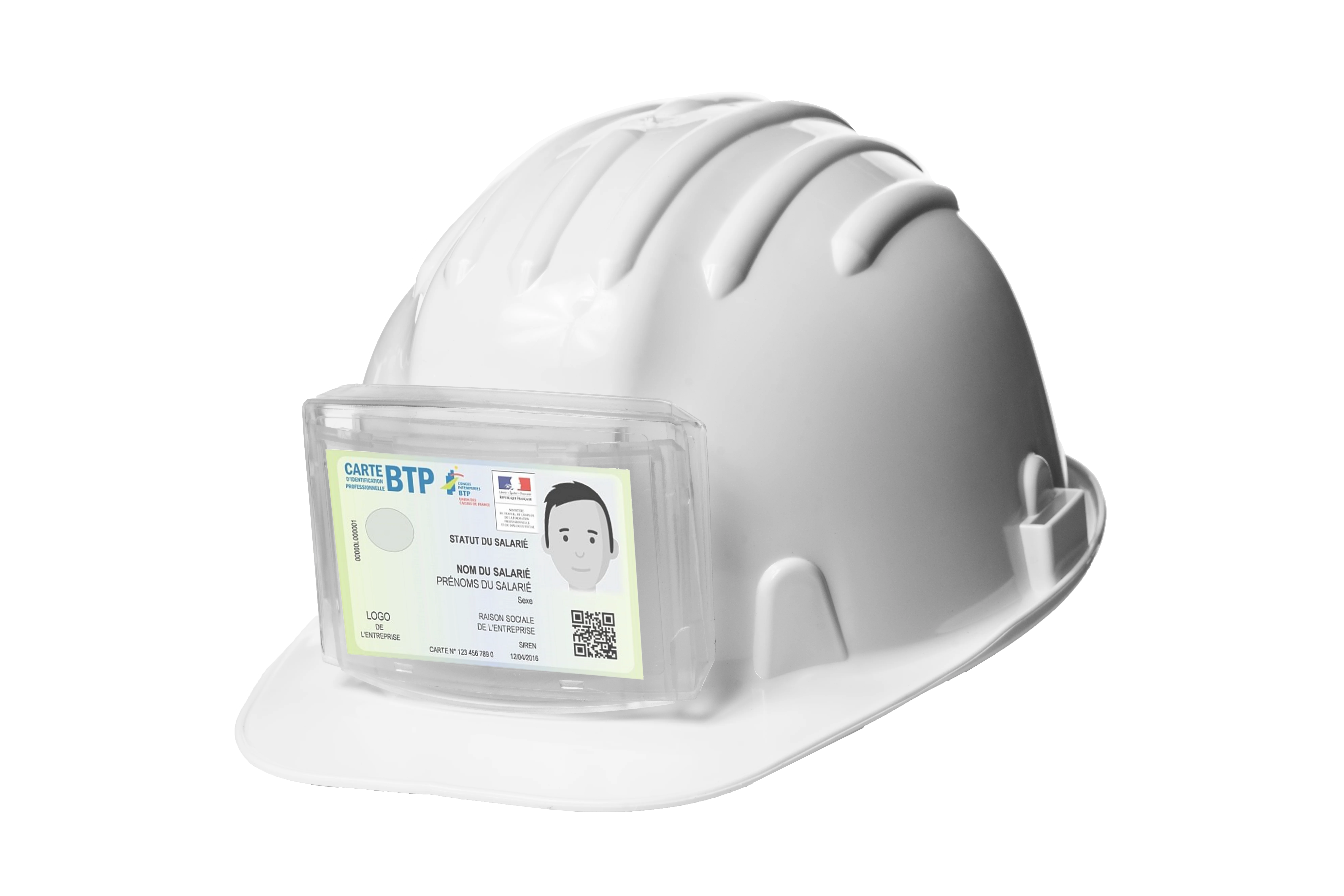 Porte badge pour casque de sécurité image