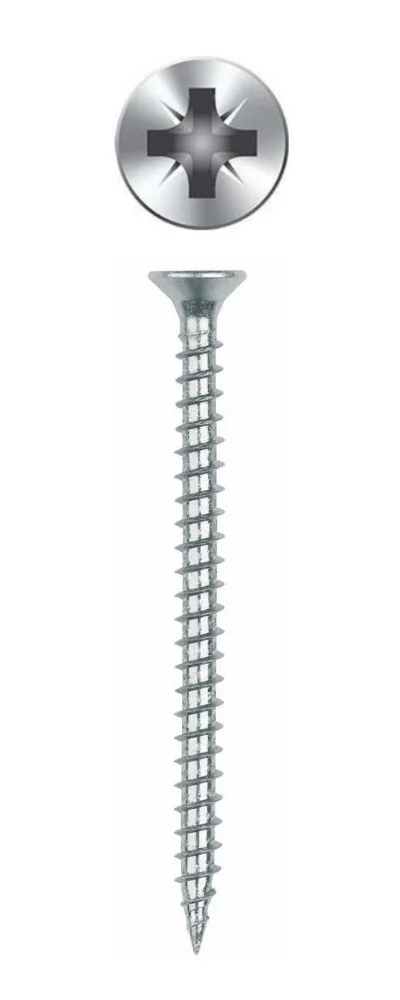 Vis à bois - Tête Fraisée - Filetage total - Empreinte pozidrive - Zinguée image