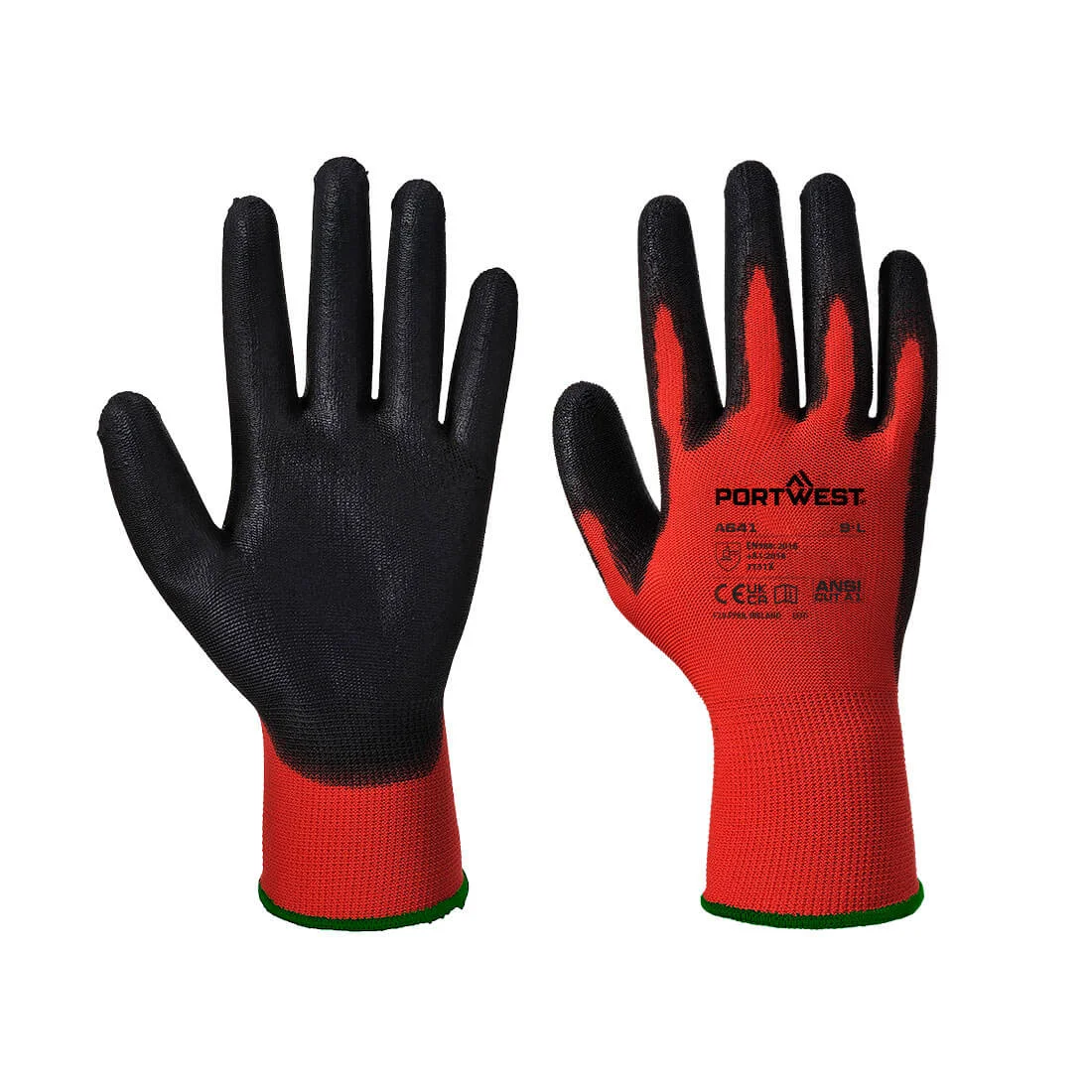 Gants PU Rouge/noir image