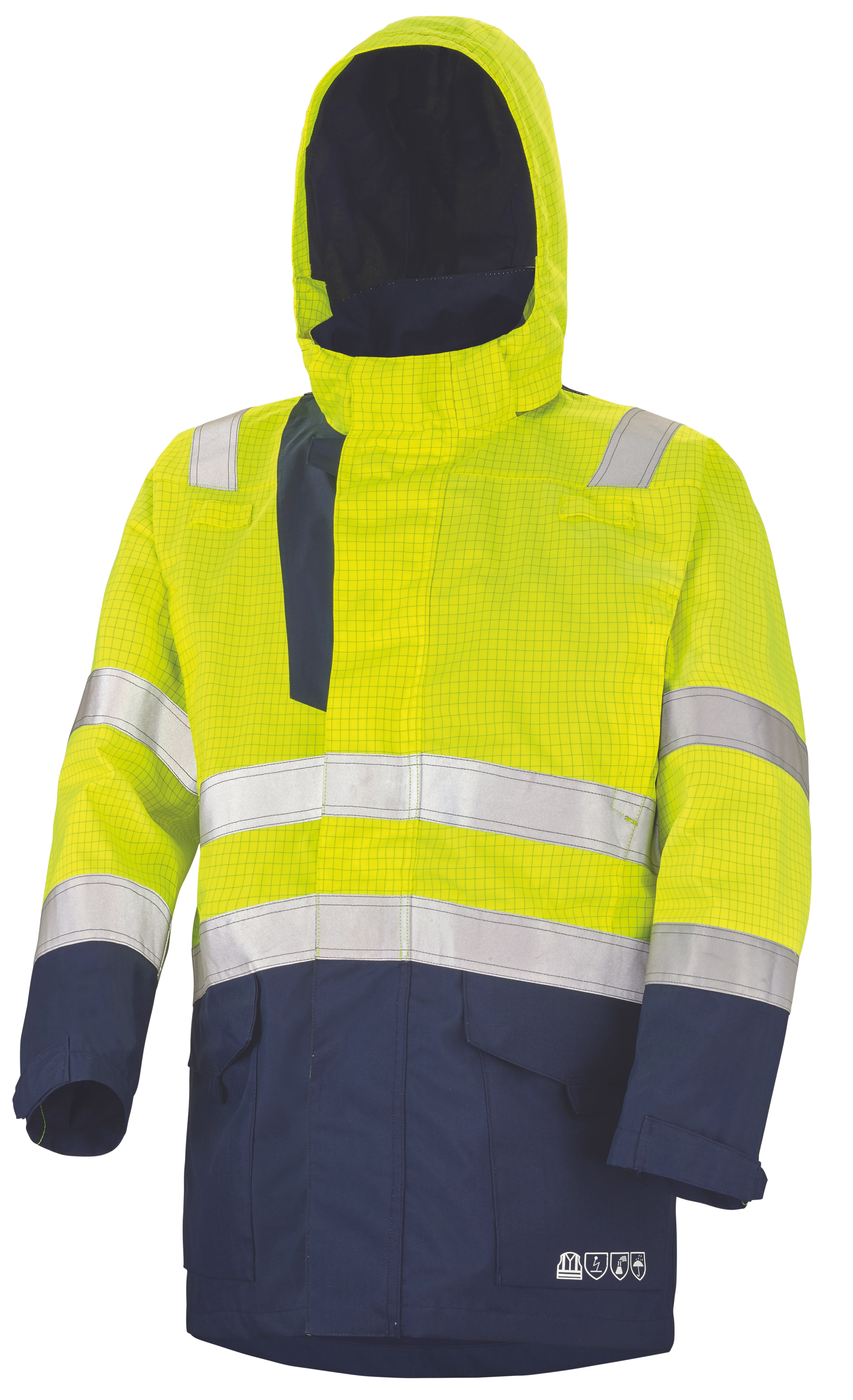 PARKA HV INTEMPERIES ACCESS JAUNE FLUO/BLEU MARINE image