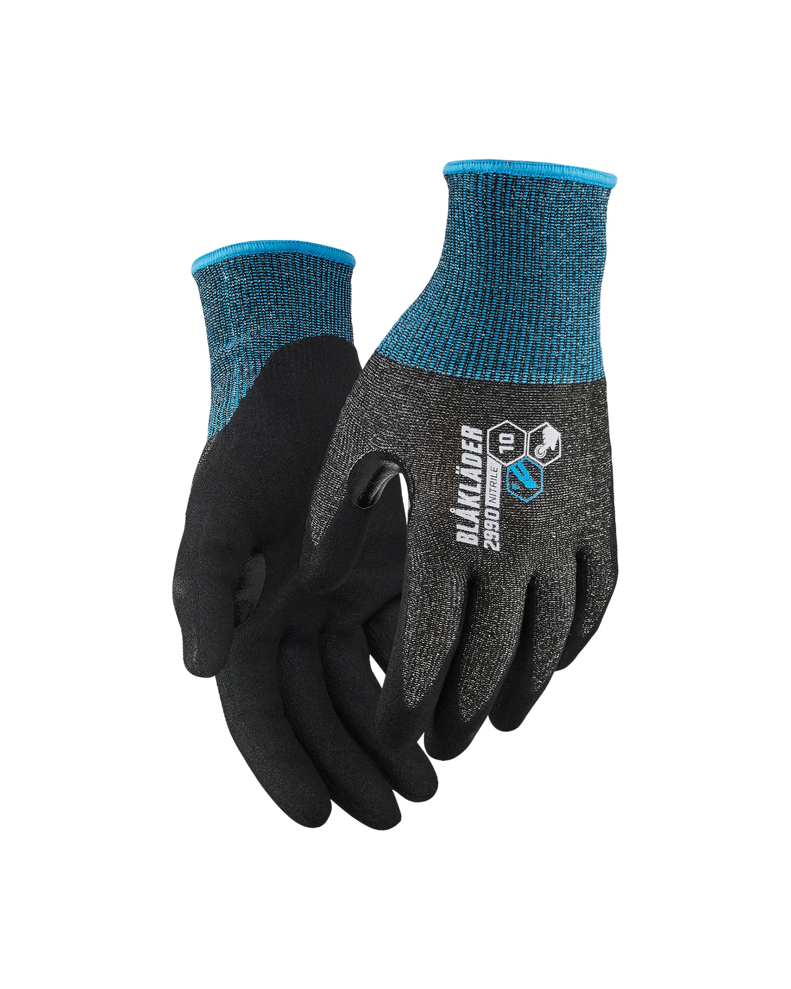 Lot de 6 paires - Gants de travail tactiles anti coupure niveau F enduit de nitrile 2990 - Noir image