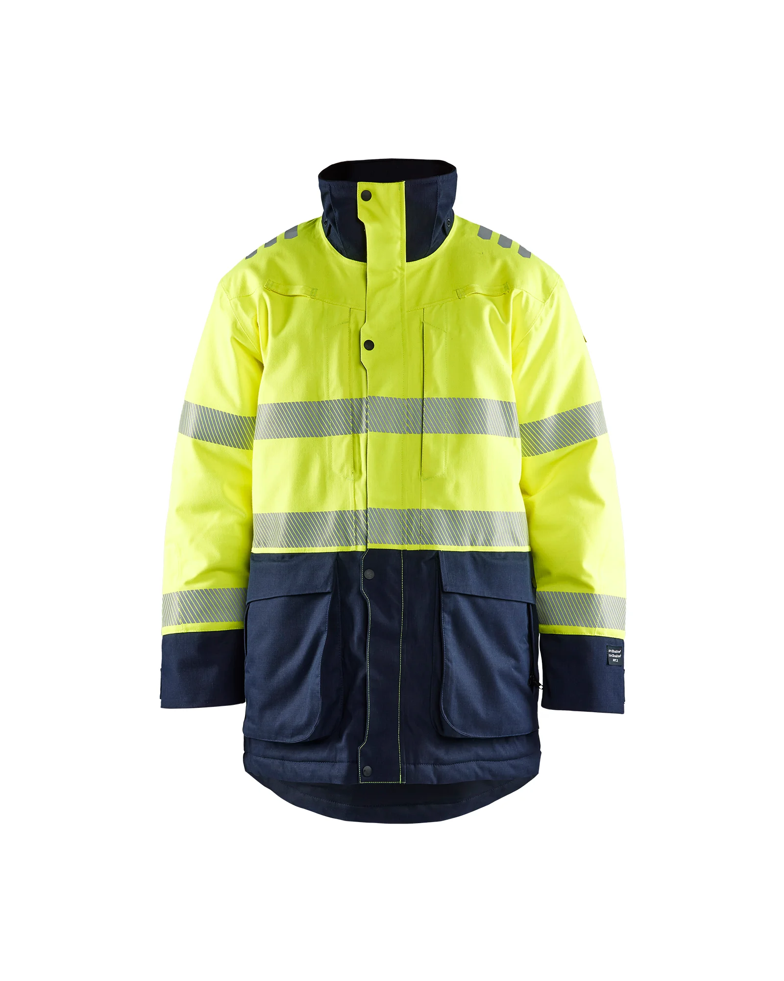Veste de travail hiver retardant flamme 4527 - Jaune fluo/Marine image