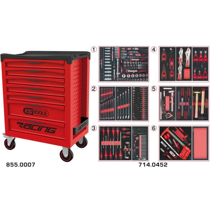 Servante RACING 7 tiroirs équipée de 455 outils image